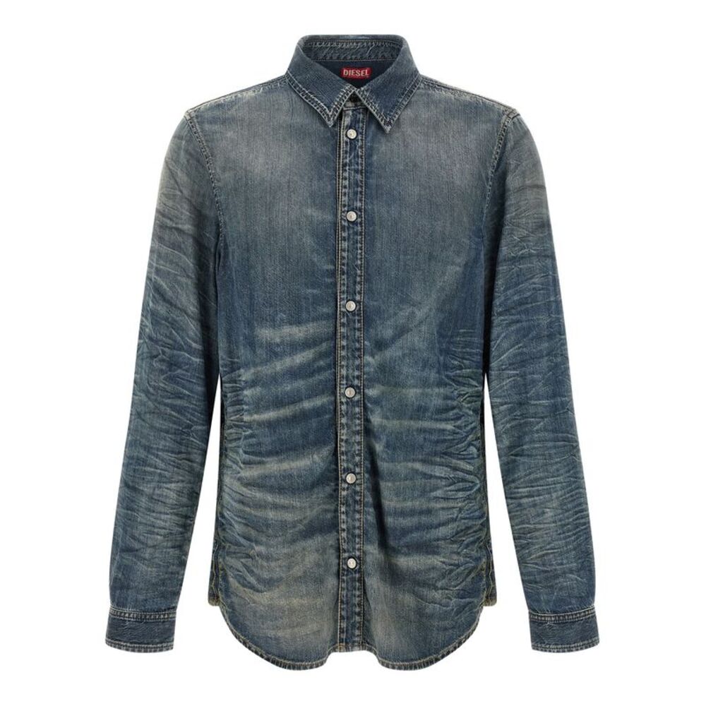 Diesel Blue Lyocell Men's Blouse